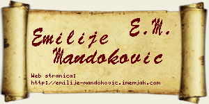 Emilije Mandoković vizit kartica